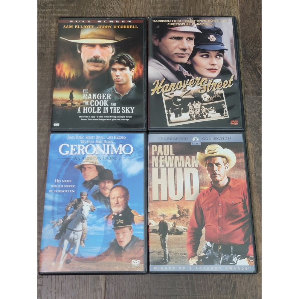 DVD Movie Lot: The Ranger, Hanover Street, Geronimo, Hud -‎ Western Drama